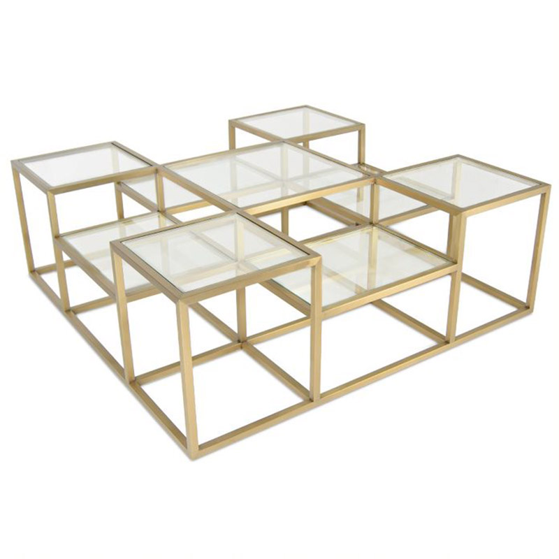 Кофейный стол Elodia Coffee Table Прозрачное Стекло матовое золото Кофейный стол Elodia Coffee Table Прозрачное Стекло матовое золото в Кирове | Loft Concept