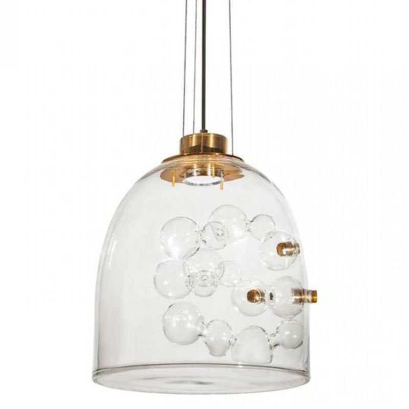 Подвесной светильник Lamps Inside Bubbles side bell Золотой Прозрачный Подвесной светильник Lamps Inside Bubbles side bell Золотой Прозрачный в Кирове | Loft Concept