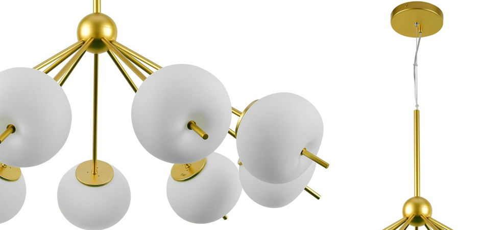 Люстра White ball brass Louise 9 Люстра White ball brass Louise 9 - Loft-Concept в Кирове