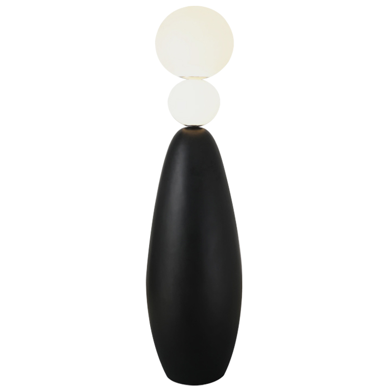 Торшер Two Round Shapes Floor Lamp Черно-белый Торшер Two Round Shapes Floor Lamp Черно-белый в Кирове | Loft Concept