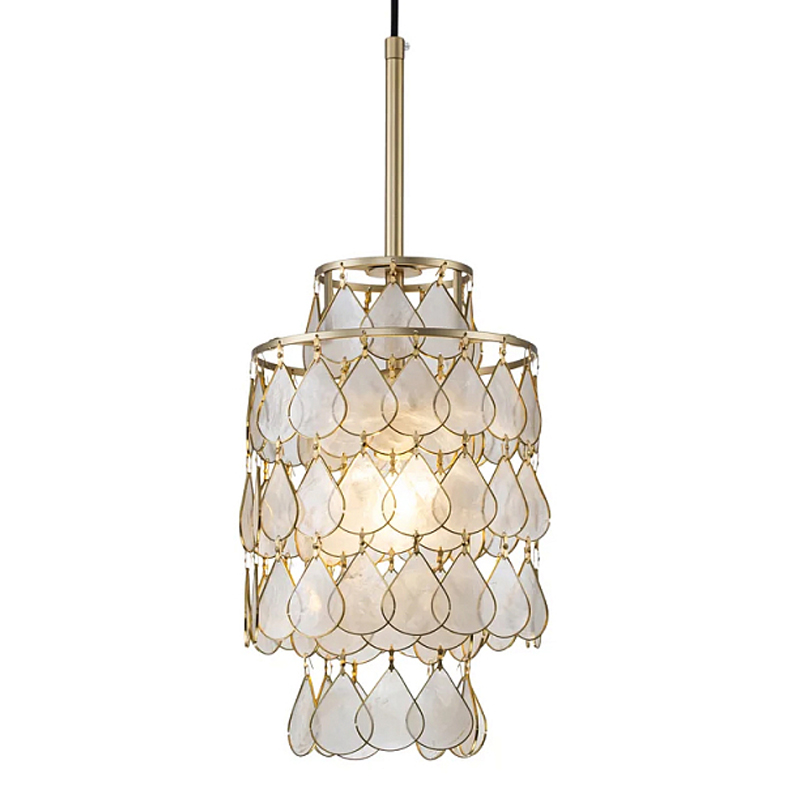 Подвесной светильник с декором из натуральной морской ракушки Iridescent Light Золотой Перламутровый в Кирове | Loft Concept 