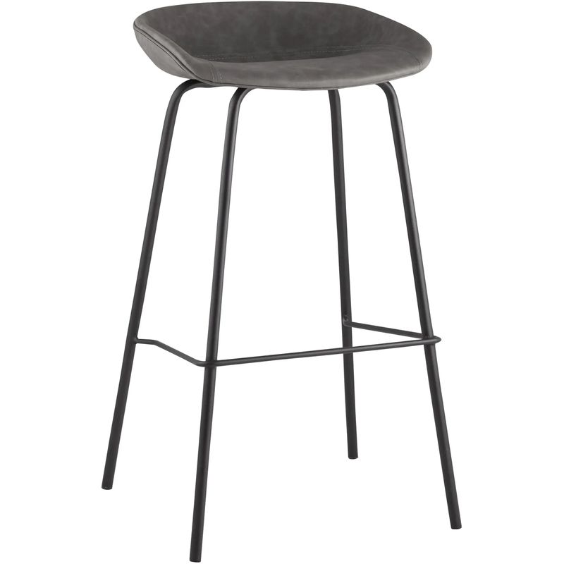 Стул Барный без Спинки Винтажная Серая Экокожа Vendramin Bar Chair Серый Черный Стул Барный без Спинки Винтажная Серая Экокожа Vendramin Bar Chair Серый Черный в Кирове | Loft Concept