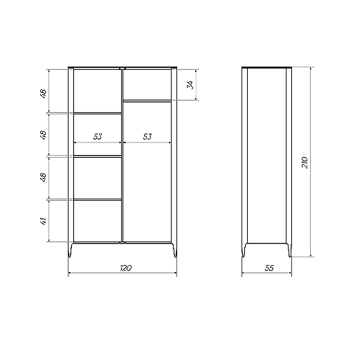 Шкаф двухстворчатый серо-бежевый Type в Кирове