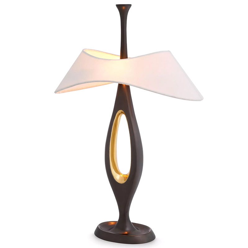 Настольная лампа Eichholtz Table Lamp Gianfranco Винтажная латунь Белый Золотой Настольная лампа Eichholtz Table Lamp Gianfranco Винтажная латунь Белый Золотой в Кирове | Loft Concept