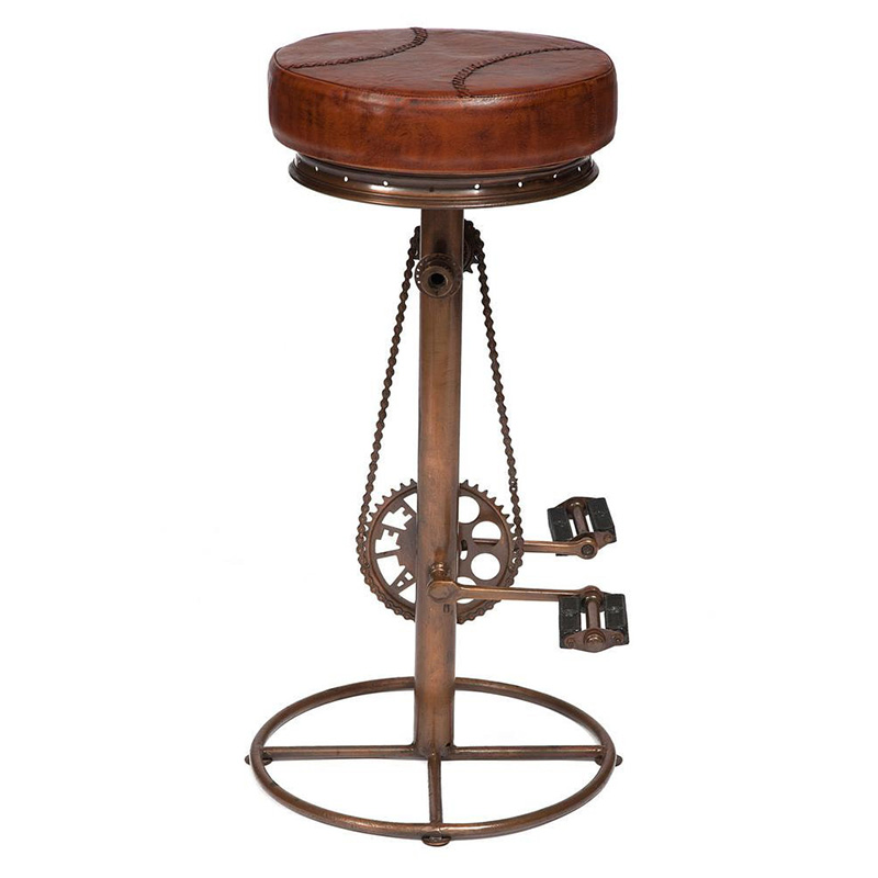 Стул с педалями от велосипеда Buffalo Leather Industrial Chair Коричневый Стул с педалями от велосипеда Buffalo Leather Industrial Chair Коричневый в Кирове | Loft Concept