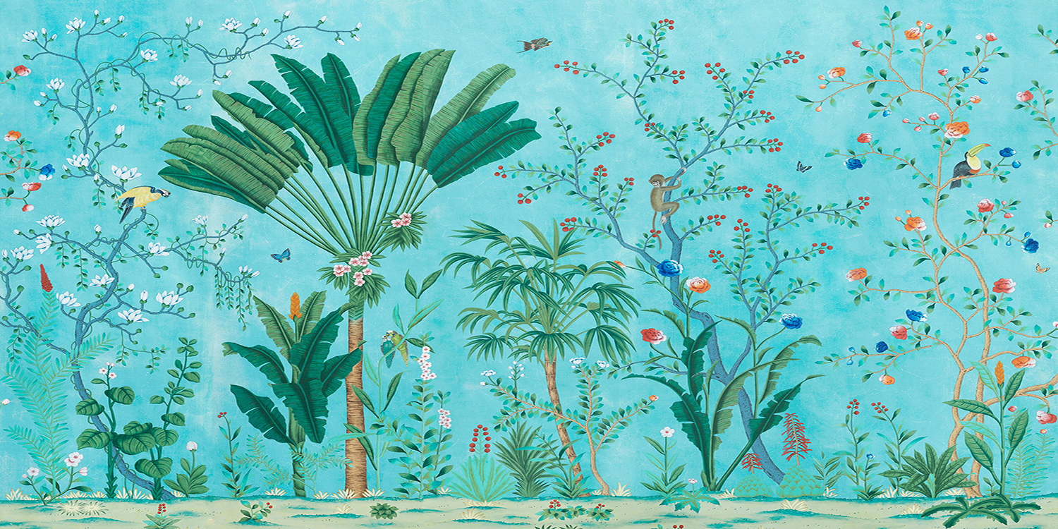 Обои ручная роспись Amazonia Blue - фото