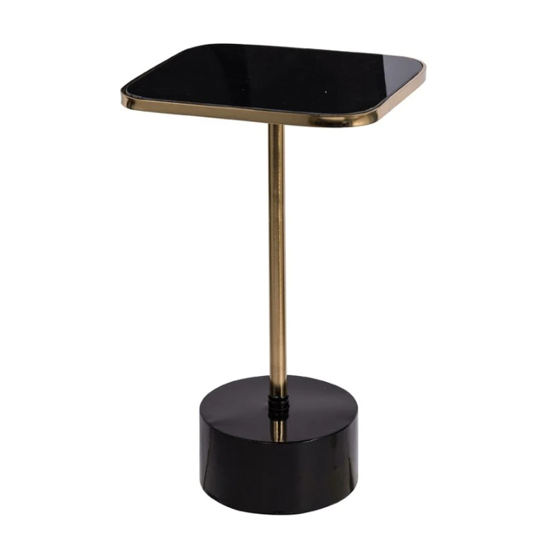Приставной стол Single-Legged Table rectangular Черный Глянцевое золото Приставной стол Single-Legged Table rectangular Черный Глянцевое золото в Кирове | Loft Concept