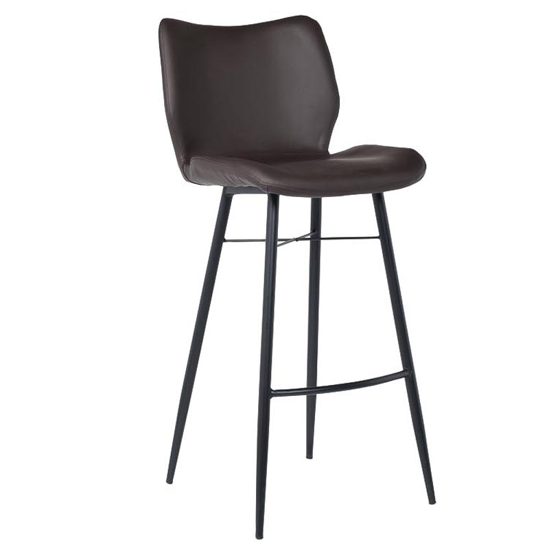 Барный стул Herald Eco Leather Bar Stool Коричневый Черный Барный стул Herald Eco Leather Bar Stool Коричневый Черный в Кирове | Loft Concept