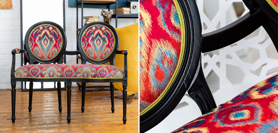 Диванетка Ikat Pattern Черная Диванетка Ikat Pattern Черная - Loft-Concept в Кирове