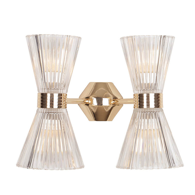 Бра Glass Horn Light gold 4 Глянцевое золото Прозрачное Стекло Бра Glass Horn Light gold 4 Глянцевое золото Прозрачное Стекло в Кирове | Loft Concept