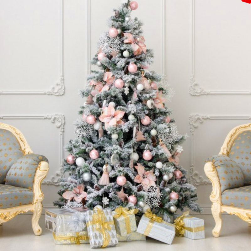 Ель Дизайнерская Розовый декор Christmas Tree Black Pink Fowers Розовый Белый Зеленый Ель Дизайнерская Розовый декор Christmas Tree Black Pink Fowers Розовый Белый Зеленый в Кирове | Loft Concept
