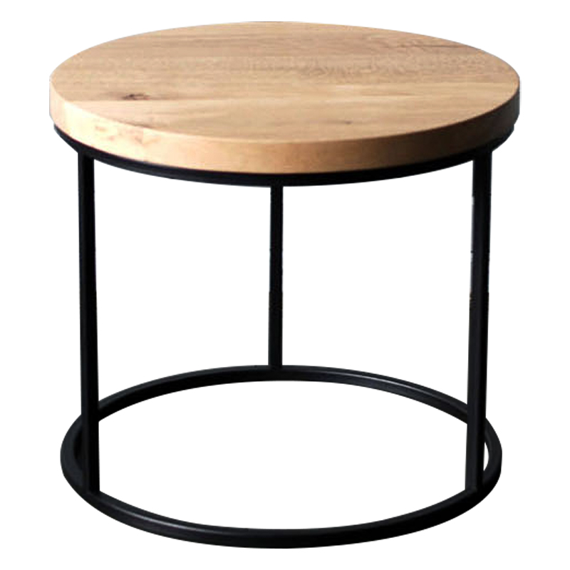 Кофейный стол Aston Industrial Metal Rust Coffee Table Светлый дуб Черный в Кирове | Loft Concept 