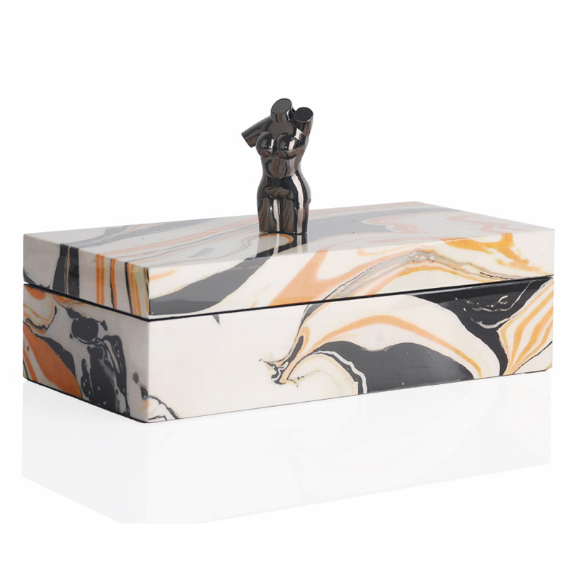 Шкатулка Birgitta Box Bust Черный Белый Оранжевый Шкатулка Birgitta Box Bust Черный Белый Оранжевый в Кирове | Loft Concept