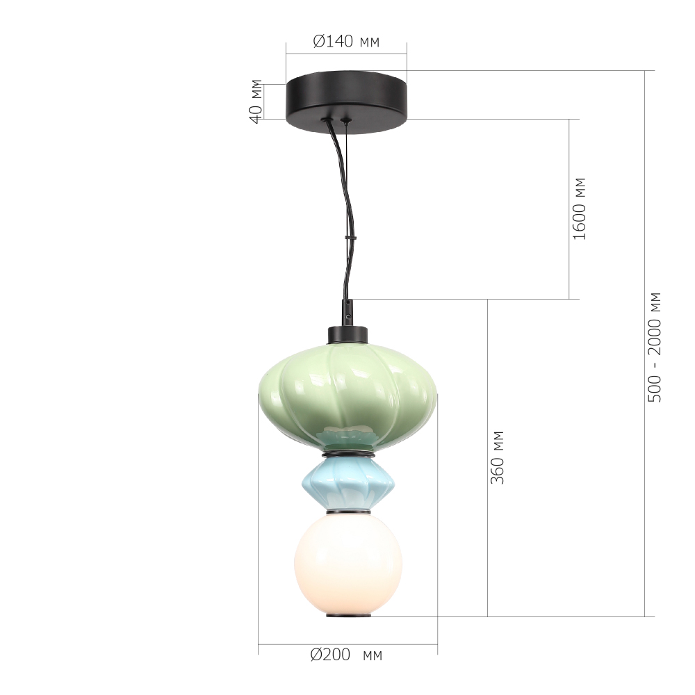 Подвесной светильник фигурный с керамическими элементами Fragrant Light в Кирове