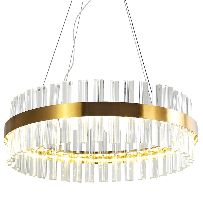 Кольцевая светодиодная люстра Ring Horizontal 50 см Прозрачный Золотой в Кирове | Loft Concept 