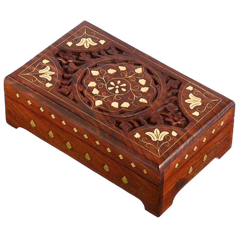 Шкатулка Pallvi Indian Inlay Box Коричневый Шкатулка Pallvi Indian Inlay Box Коричневый в Кирове | Loft Concept