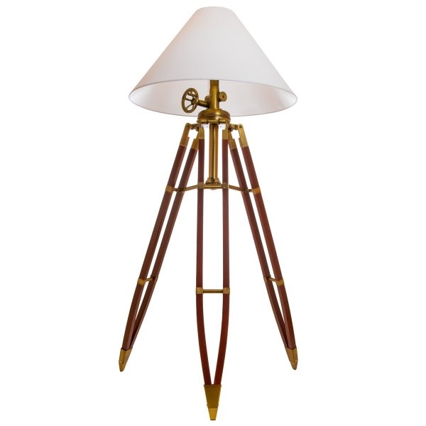 Напольная лампа Telescopo Floor Lamp Латунь Белый Напольная лампа Telescopo Floor Lamp Латунь Белый в Кирове | Loft Concept