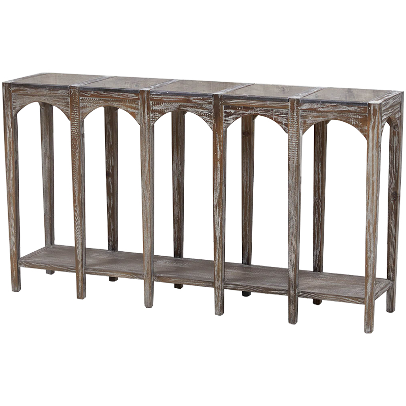 Деревянная консоль с каменной столешницей Beata Wood Console Коричневый Деревянная консоль с каменной столешницей Beata Wood Console Коричневый в Кирове | Loft Concept