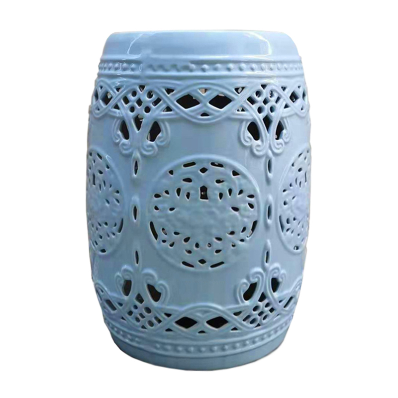 Керамический табурет Blue Ceramic Patterned Chair Голубой Керамический табурет Blue Ceramic Patterned Chair Голубой в Кирове | Loft Concept