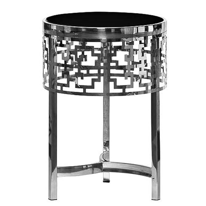 Приставной стол Yen Geometry Side Table silver 50 Серебряный Приставной стол Yen Geometry Side Table silver 50 Серебряный в Кирове | Loft Concept