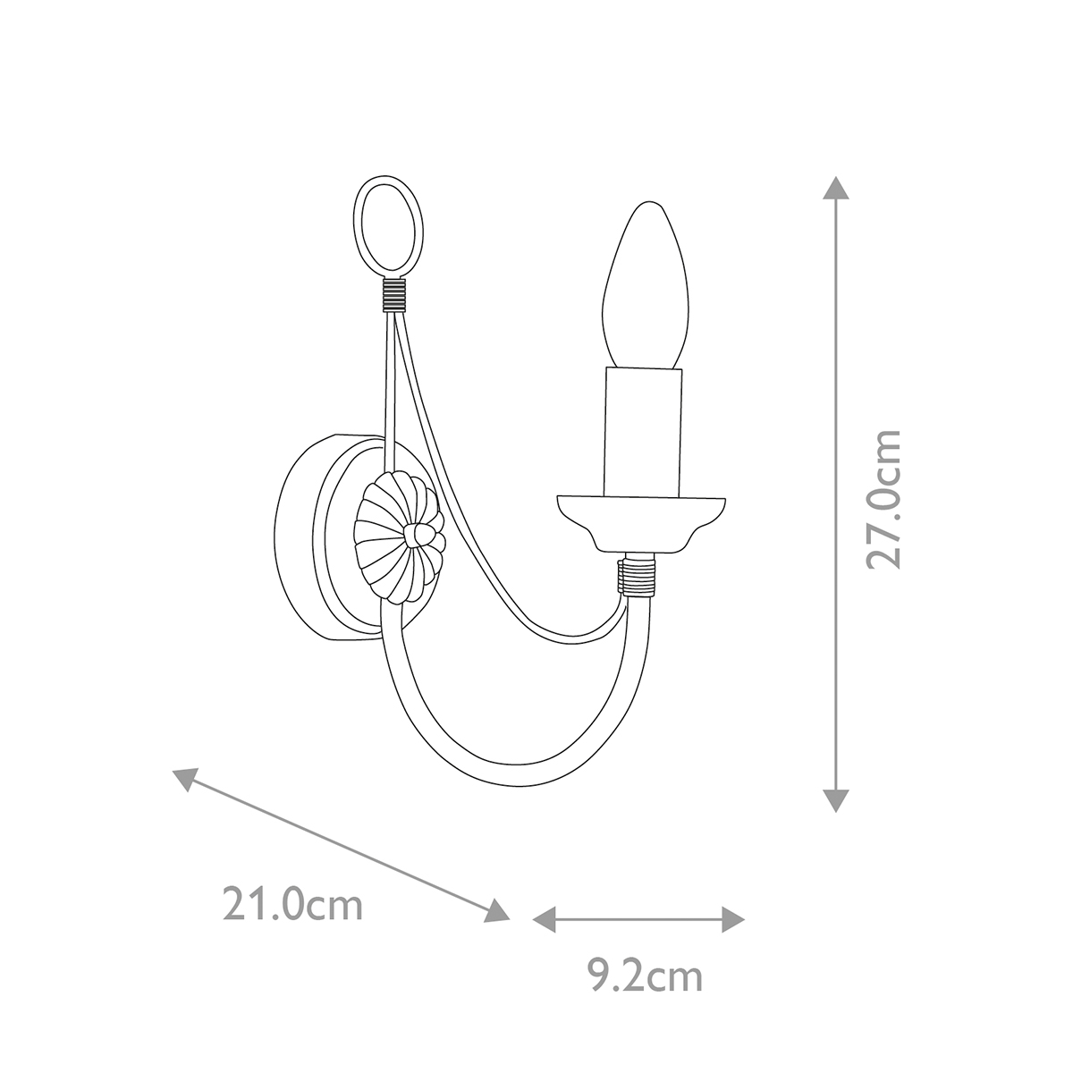 Бра черного цвета с лампой в форме свечи Elstead Lighting в Кирове
