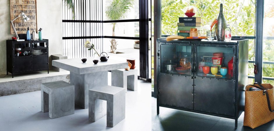 Буфет металлический в стиле Лофт Industrial Vitre Small Buffet Буфет металлический в стиле Лофт Industrial Vitre Small Buffet - Loft-Concept в Кирове