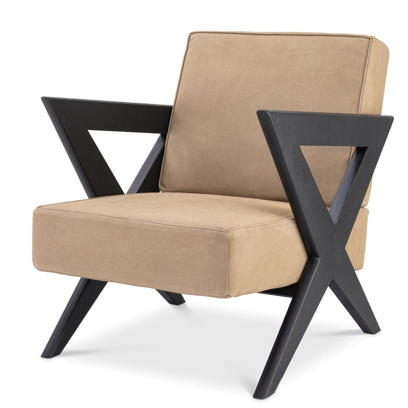 Кресло Eichholtz Chair Felippe Черный Бежевый Кресло Eichholtz Chair Felippe Черный Бежевый в Кирове | Loft Concept