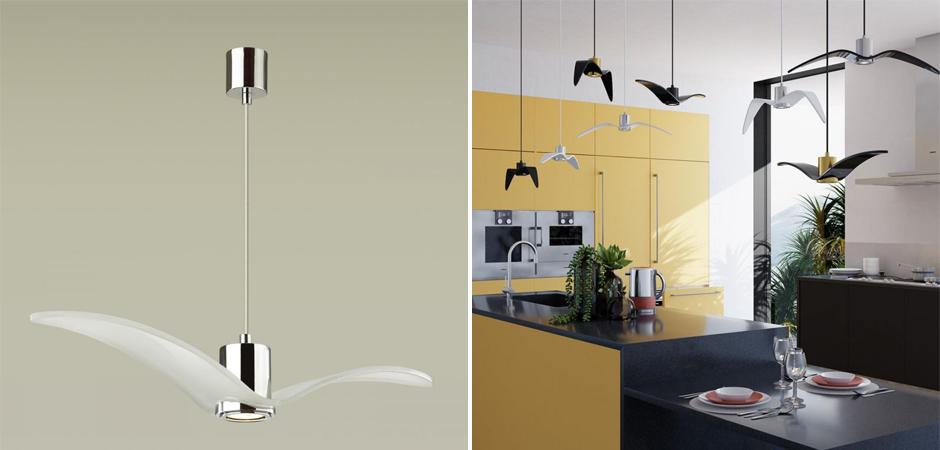 Подвесной светильник Seagull Scope Chrome белый Подвесной светильник Seagull Scope Chrome белый - Loft-Concept в Кирове