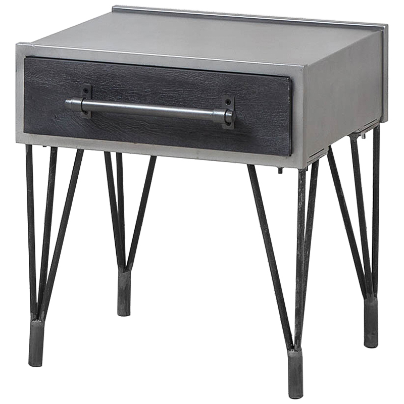 Тумба Ralph Metal Nightstand Серый Черный Тумба Ralph Metal Nightstand Серый Черный в Кирове | Loft Concept