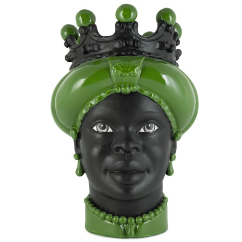 Ваза VASE MORO LADY CROWN DARK light green Черный Зеленый Ваза VASE MORO LADY CROWN DARK light green Черный Зеленый в Кирове | Loft Concept