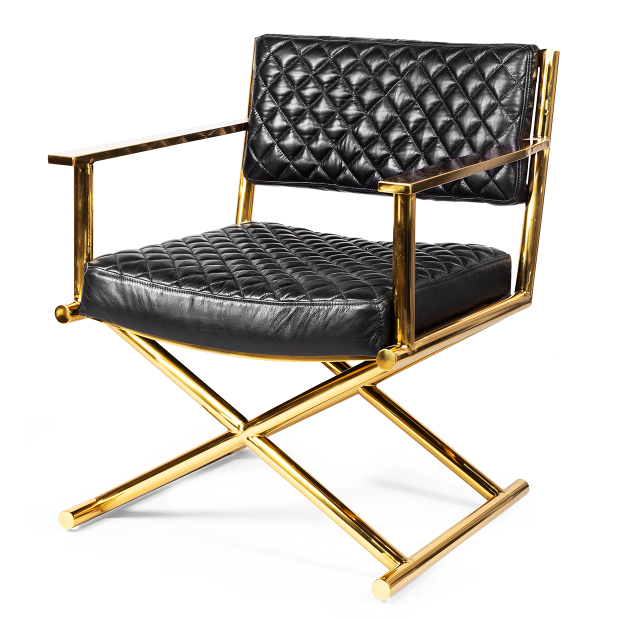 Кресло кожаное Director gold and black Черный Золотой Кресло кожаное Director gold and black Черный Золотой в Кирове | Loft Concept