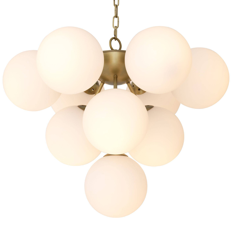 Люстра Eichholtz Chandelier Icaro Латунь Античная полированная Белый Люстра Eichholtz Chandelier Icaro Латунь Античная полированная Белый в Кирове | Loft Concept