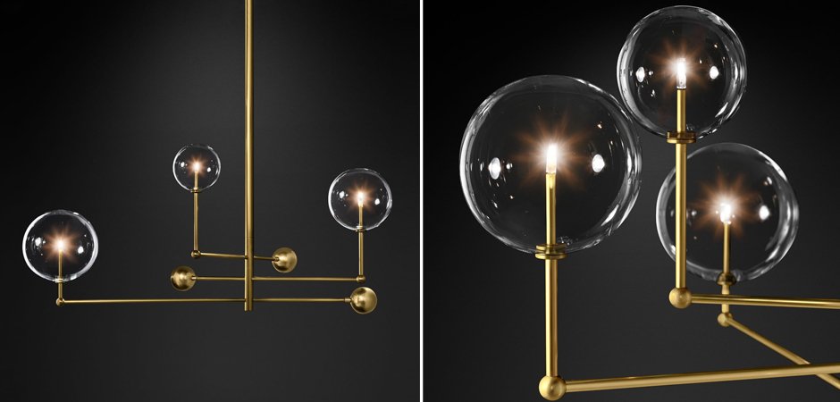 Подвесной светильник Globe Mobile 3 brass Подвесной светильник Globe Mobile 3 brass - Loft-Concept в Кирове