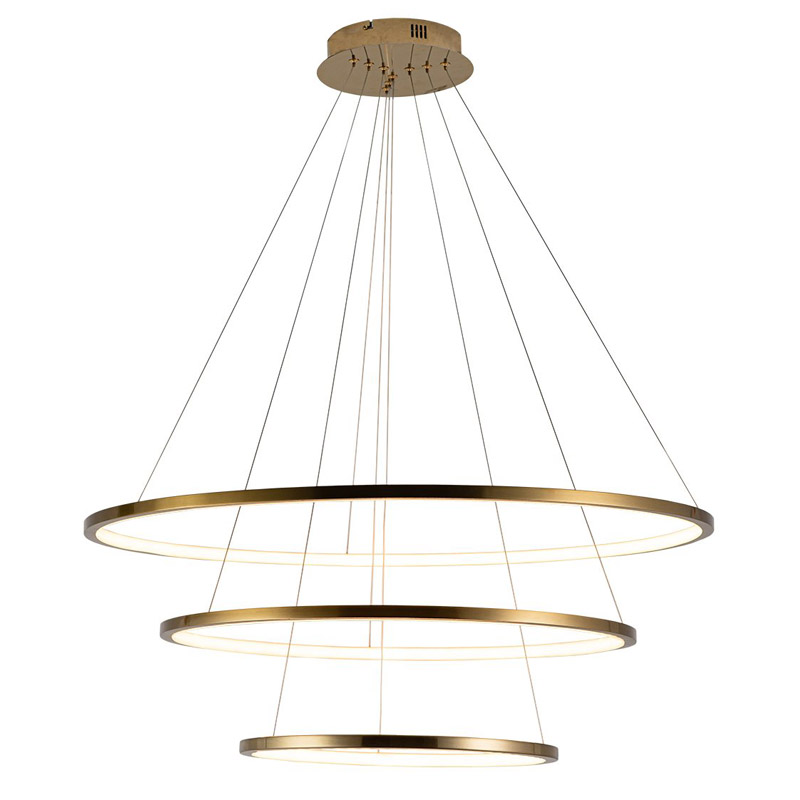 Люстра Ring Horizontal Trio gold Золотой Люстра Ring Horizontal Trio gold Золотой в Кирове | Loft Concept