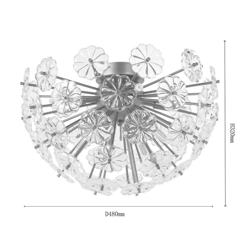 Потолочный Светильник Glass Flowers Sputnik Ceiling в Кирове