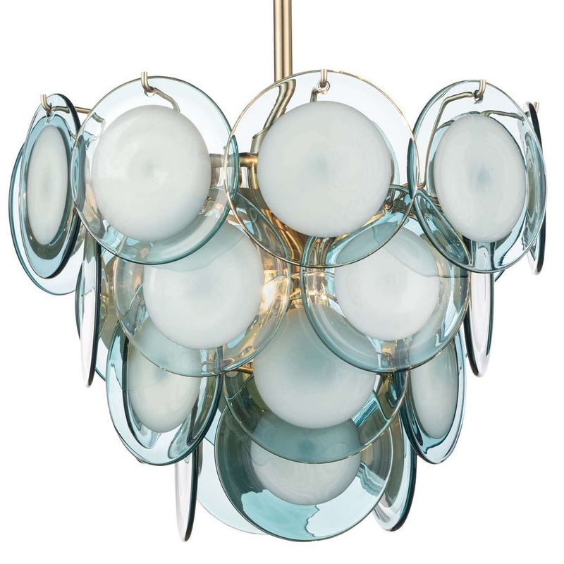 Люстра Ife Aqua Glass Chandelier Золотой Светло-голубой Люстра Ife Aqua Glass Chandelier Золотой Светло-голубой в Кирове | Loft Concept