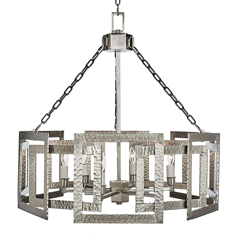 Люстра Textured Cage Pendant Lamp Silver Chandelier Серебряный Люстра Textured Cage Pendant Lamp Silver Chandelier Серебряный в Кирове | Loft Concept