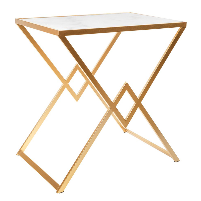 Приставной стол Marble Countertop Table белый мрамор Золотой Белый Приставной стол Marble Countertop Table белый мрамор Золотой Белый в Кирове | Loft Concept