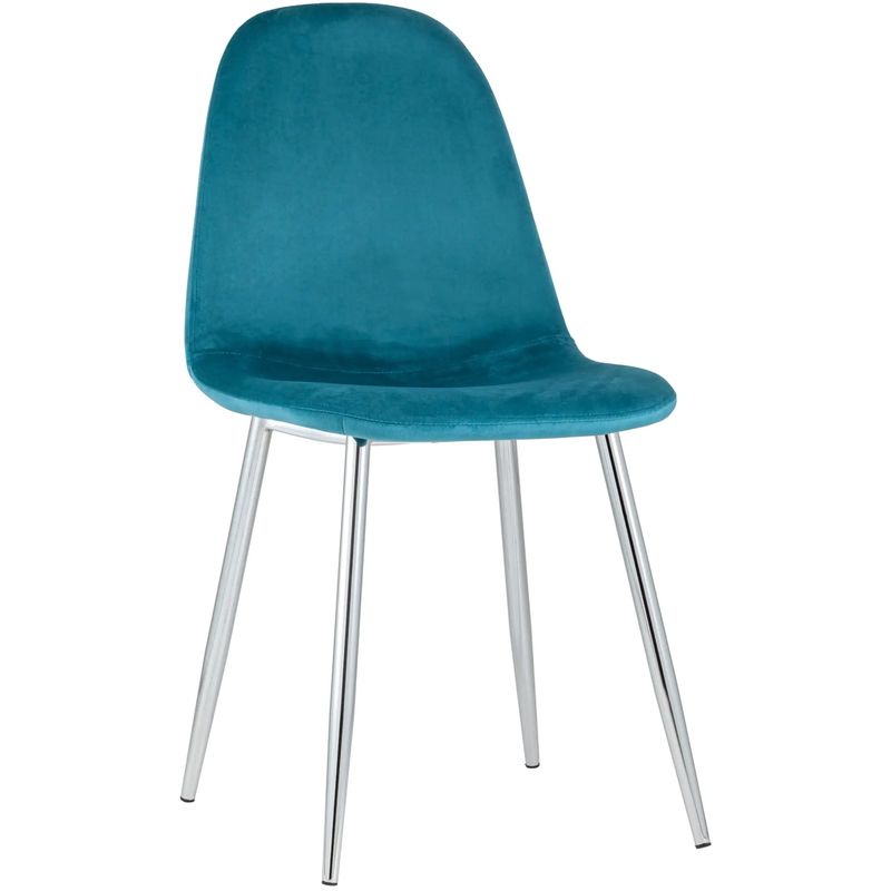 Стул Archie Chair Темно-Бирюзовый Велюр Хромированные ножки Бирюзовый Серебряный Стул Archie Chair Темно-Бирюзовый Велюр Хромированные ножки Бирюзовый Серебряный в Кирове | Loft Concept