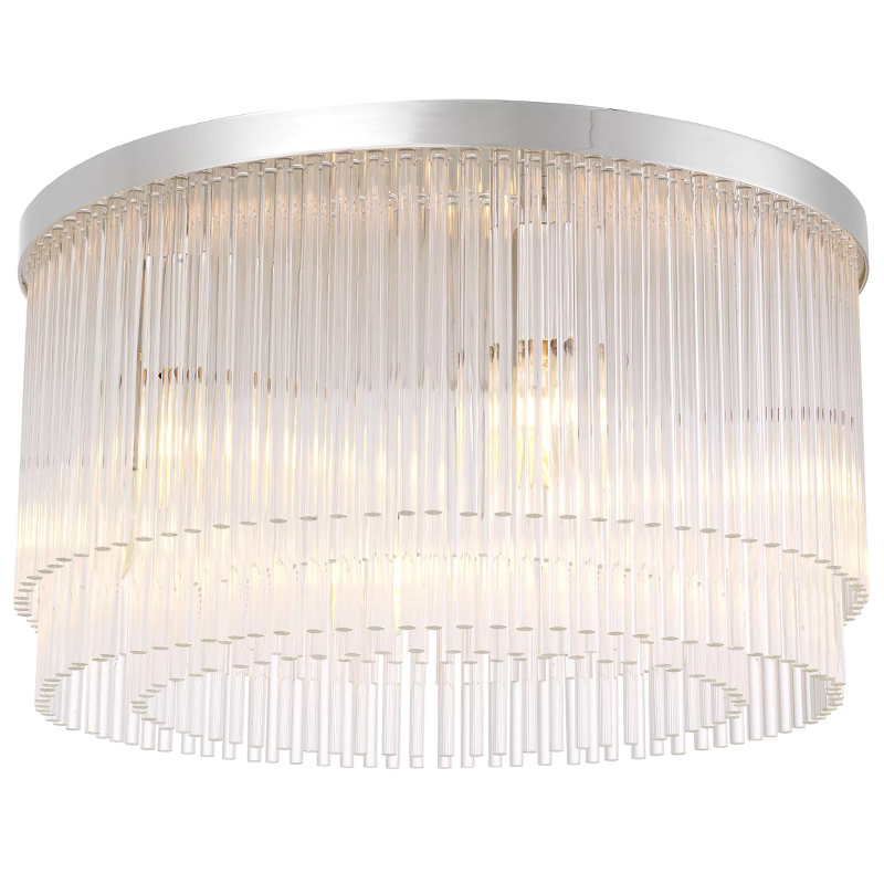 Потолочный светильник Eichholtz Ceiling Lamp Hector Nickel Никель Прозрачное Стекло Потолочный светильник Eichholtz Ceiling Lamp Hector Nickel Никель Прозрачное Стекло в Кирове | Loft Concept