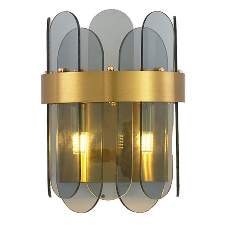 Бра Blount Smokey Wall Lamp Светло-серый Латунь Бра Blount Smokey Wall Lamp Светло-серый Латунь в Кирове | Loft Concept