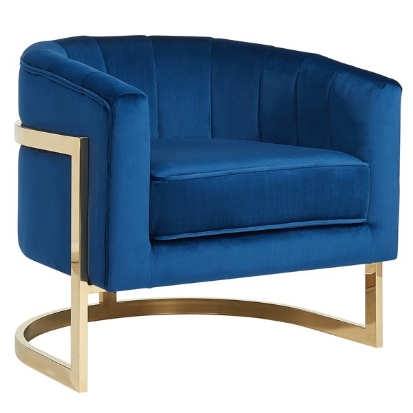 Кресло Accent Velvet chair Золотой Синий Кресло Accent Velvet chair Золотой Синий в Кирове | Loft Concept