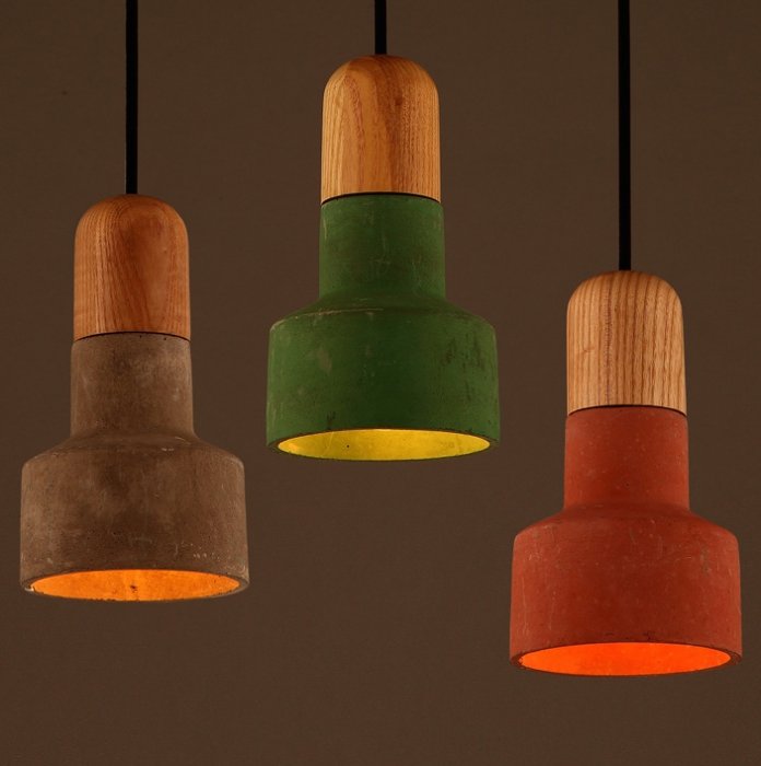 Подвесной светильник Art Concrete Wooden Cope Подвесной светильник Art Concrete Wooden Cope в Кирове | Loft Concept