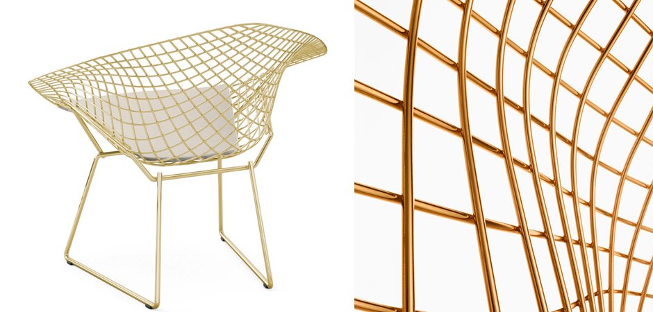 Кресло Bertoia Diamond Chair Gold Кресло Bertoia Diamond Chair Gold - Loft-Concept в Кирове