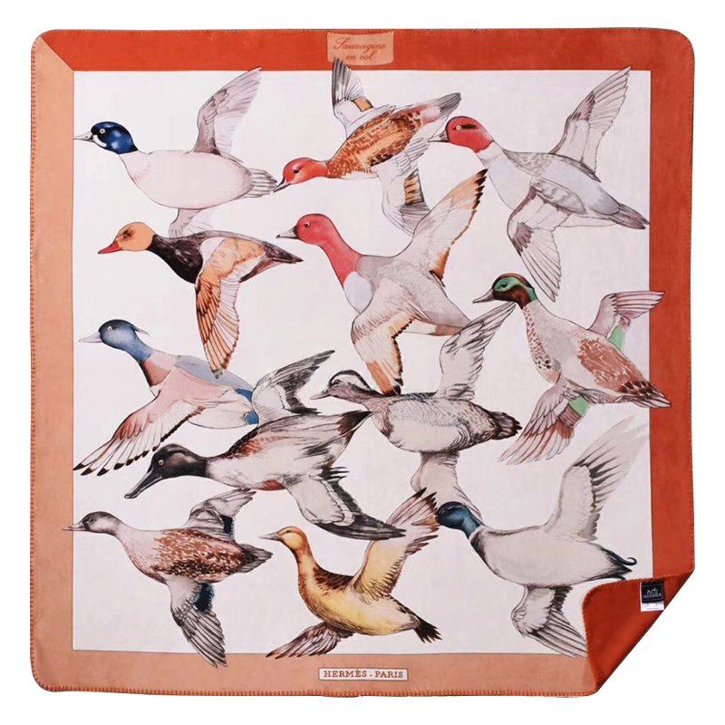 Плед Hermes Wild Ducks Plaid Мульти Оранжевый Бежевый Плед Hermes Wild Ducks Plaid Мульти Оранжевый Бежевый в Кирове | Loft Concept