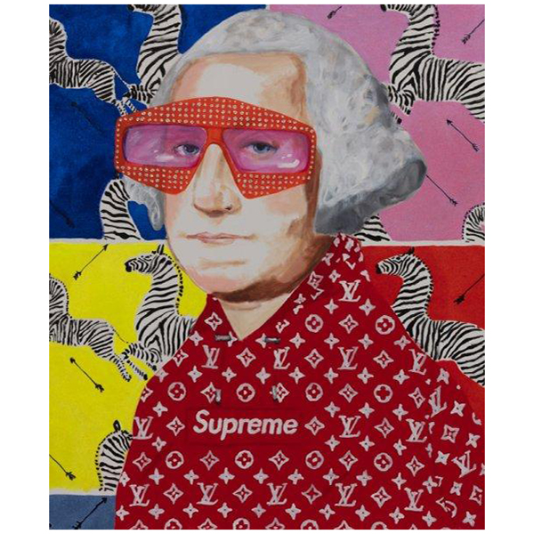 Картина George Washington in Supreme with Scalamandré Zebra Background Мульти Картина George Washington in Supreme with Scalamandré Zebra Background Мульти в Кирове | Loft Concept
