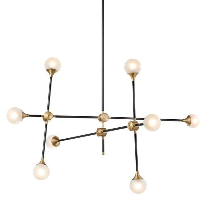 Люстра Baton Chandelier Large Черный Белый Латунь Люстра Baton Chandelier Large Черный Белый Латунь в Кирове | Loft Concept