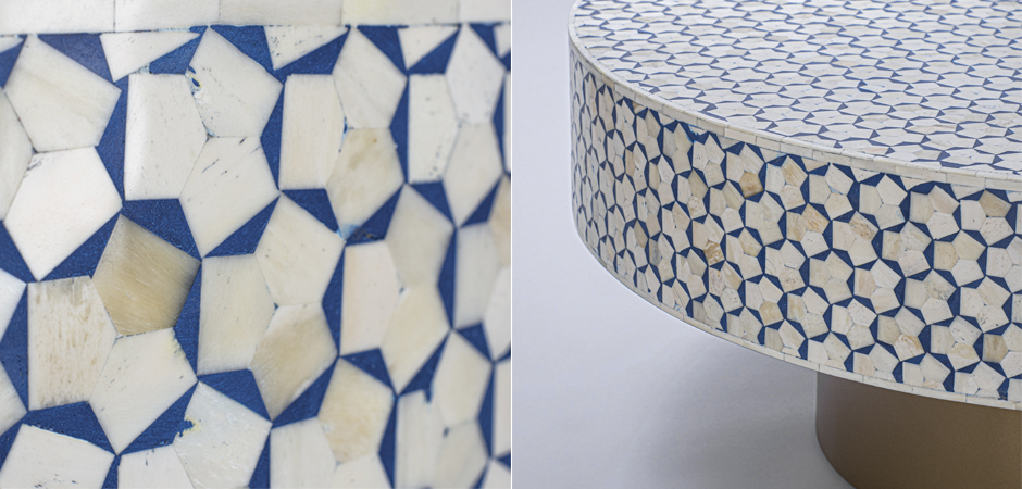 Стол голубой отделка кость BONE INLAY COFFEE TABLE Стол голубой отделка кость BONE INLAY COFFEE TABLE - Loft-Concept в Кирове
