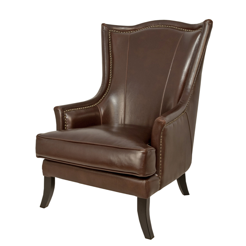 Кресло Gregoir Armchair натуральная кожа Коричневый Кресло Gregoir Armchair натуральная кожа Коричневый в Кирове | Loft Concept