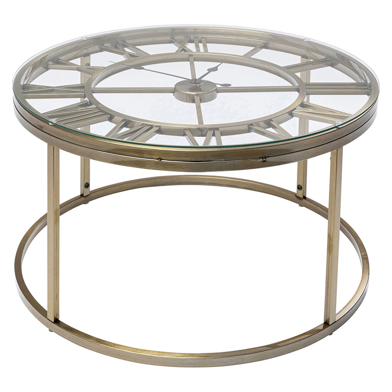 Приставной столик со столешницей Римские часы Roman Clock Латунь Приставной столик со столешницей Римские часы Roman Clock Латунь в Кирове | Loft Concept
